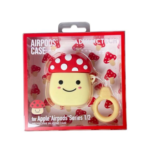 AdvancTech AirPod Series 1/2 Case Silicone Protective Case Mushroom Cartoon - Picture 1 of 4